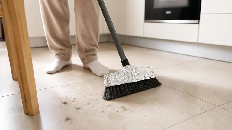 Carta di alluminio sulla scopa – come funziona il trucco virale per pulire meglio i pavimenti