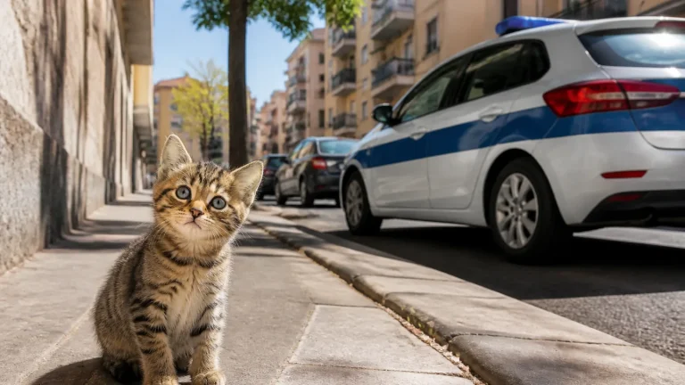 Gattino di tre mesi trovato solo in strada a San Paolo – salvato dalla polizia locale e affidato alla Bogaia